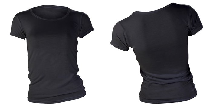 women's blank black t-shirt template