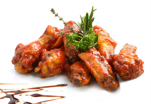Chicken wings with barbeque sauce