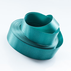 colorful streamers ribbon tape on white background