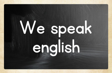 we speak english concept