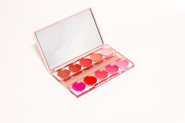 cosmetics on white background