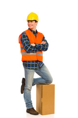 Relaxed Construction Worker.