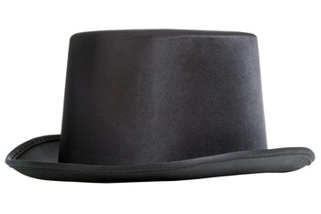 Black top hat isolated on white background