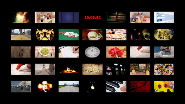 Video wall of clips fade