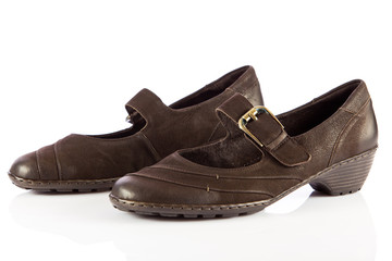 women shoes on white background