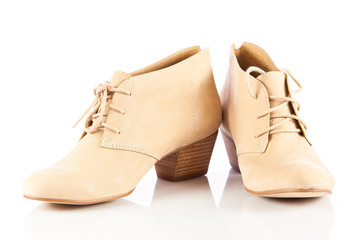women shoes on white background
