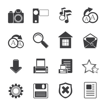 Silhouette Simple Internet and Website Icons