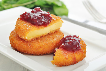 Breaded and baked camembert