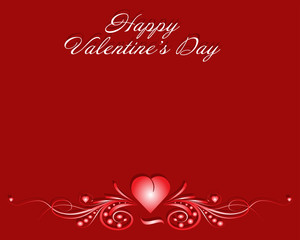 Valentine-Red Floral with Hearts