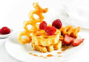 Honey cakes with berries