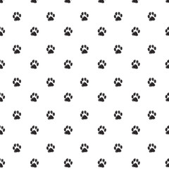 Traces of Cat Textile Pattern. Vector seamless