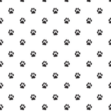 Traces of Cat Textile Pattern. Vector seamless