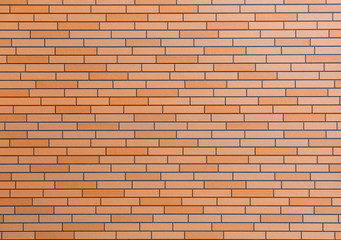 Orange brick wall as background.