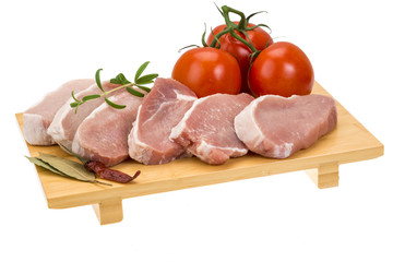 Raw pork steak