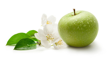 Green apple and flower