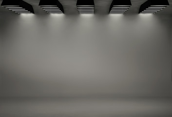 Studio background with five softboxes