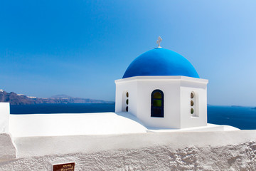 Fototapeta na wymiar The most famous church on Santorini Island,Crete, Greece