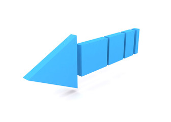 An illustration of 3d blue arrow