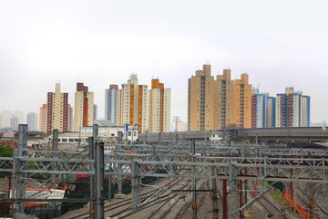 Naklejka premium Colorful apartment buildings in Sao Paulo