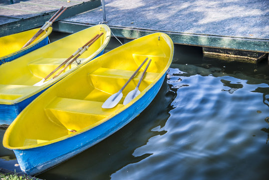 Yellow Boat In The Pool