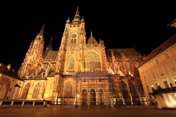 Fototapeta na wymiar Gothic St. Vitus' Cathedral on Prague Castle, Czech Republic