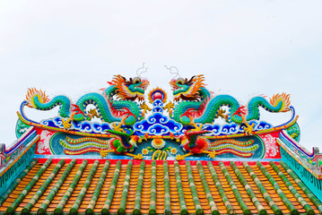 Dragon on chinese temple roof