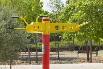 public park with exercise equipment