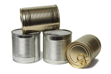 Tin Cans on White