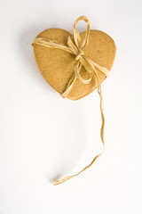 Gingerbread heart with ribbon bow