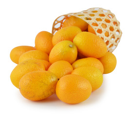 small Ripe orange isolated on white background