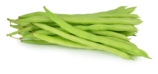 green beans on white background