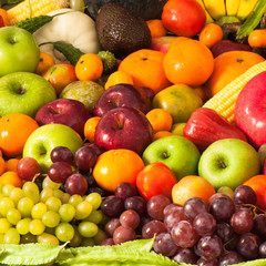 Naklejka na ściany i meble Owoce i warzywa na zdrowie