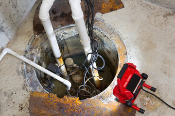 Repairing a sump pump in a basement - 59625999