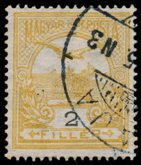 HUNGARY - CIRCA 1900: a stamp printed in Hungary shows falcon, c