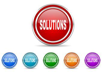 solutions icon vector set