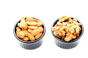 Almond and walnut in ramekins