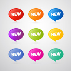 Colorful New Labels, Tags Set