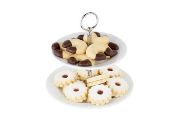 Weihnachtskekse auf Dessertteller; Beschneidungspfad