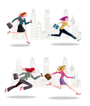 Businesswomen Running in the City2