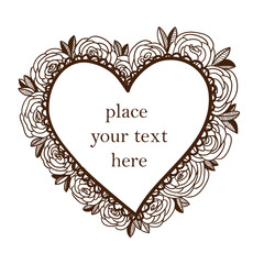 Flowers heart frame.