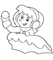 Cartoon child - activity - illustration for the children
