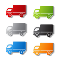 Vector truck symbols - delivery icon, sticker