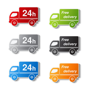 Vector truck symbols - delivery within 24 hours,free