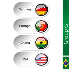 Vector flags, group G - Germany, Portugal, Ghana, USA