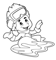 Cartoon child - activity - illustration for the children