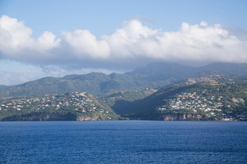 Fototapeta na wymiar Many Homes on Coast of Martinique