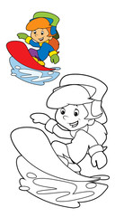 Cartoon child - activity - illustration for the children