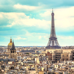 Eiffel Tower in late afternoon ,Paris