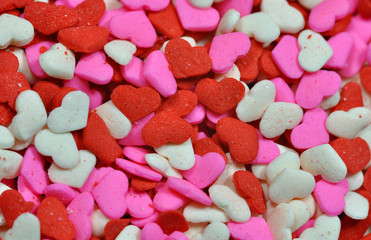 Colorful candy valentine hearts