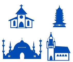 Lieux de cultes en 4 icônes